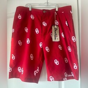 Oklahoma Sooners Shorts Mens Medium Red NCAA Football Boomer Sooner Made USA